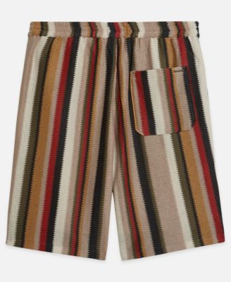 Men's Crochet Multi-Color Stripe Bermuda Shorts