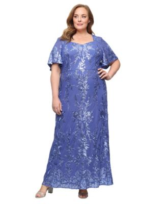Plus Size Embroidered Sequin Dress