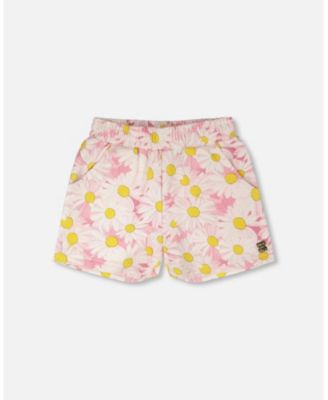 Toddler Girls French Terry Shorts Printed Daisies