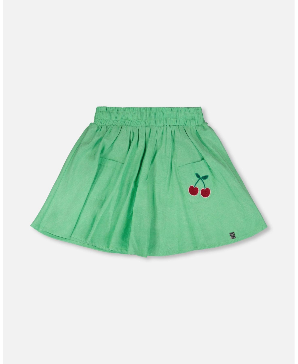 Deux par Toddler Girls Cotton Skort with Embroidery Green - Toddler|Child