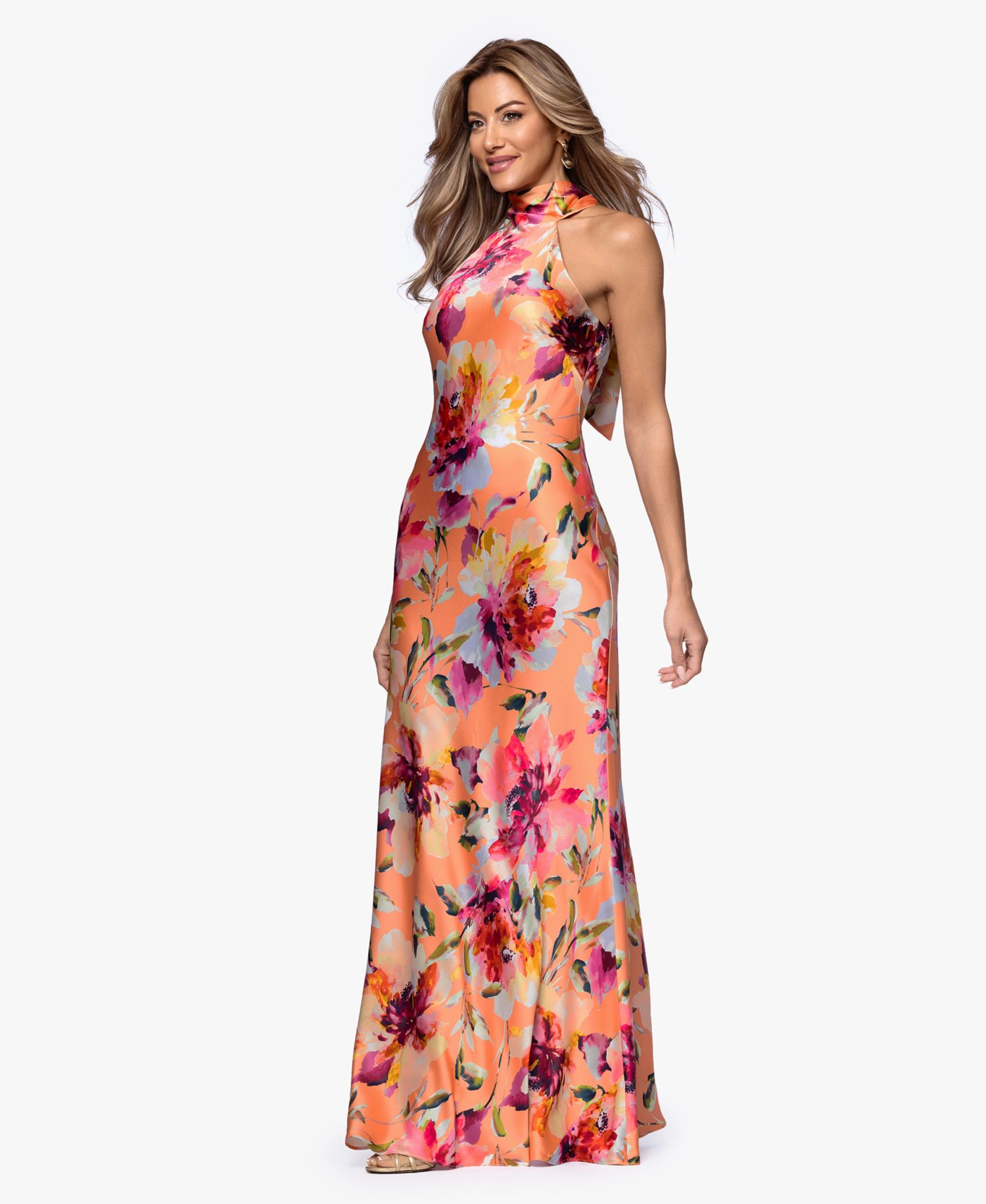 Women's Printed High-Neck Maxi Dress
