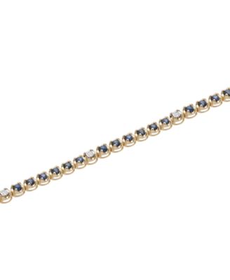 Blue Sapphire (2 ct. t.w.) and Diamond Accent Bracelet in 10k Yellow Gold