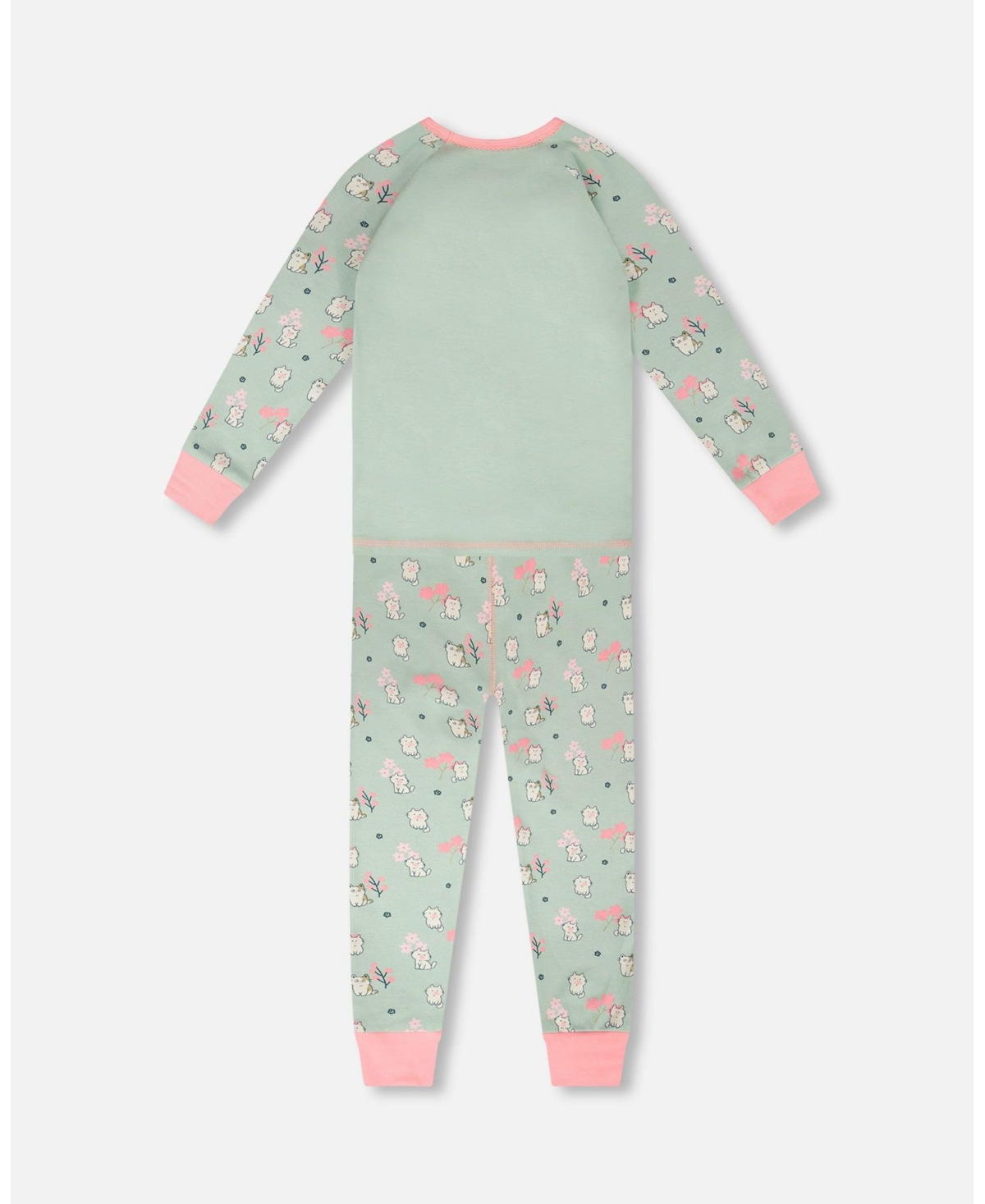 Deux par Toddler Girls Cotton Two-Piece Pyjama Set Kitten Print