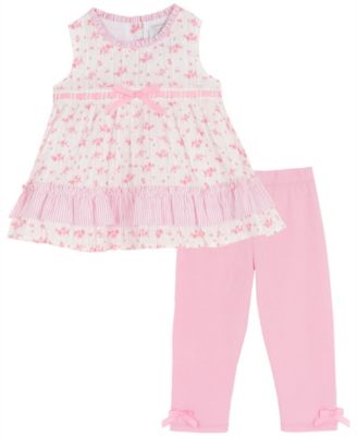 Baby Girls' Floral Crewneck Top and Pull-On Leggings, 2-Piece Set
