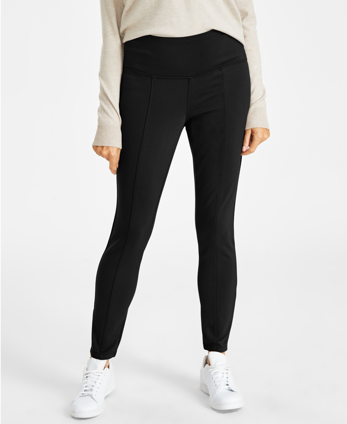 Style & Co Women's Mid-Rise Ponte-Knit Pants with Tummy Control, Created for Macy's