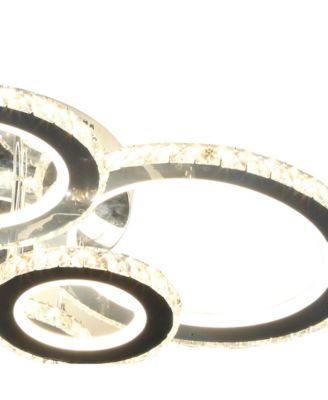 LED Hanging Chandelier Lighting Fixture w/ 6 Rings & 50,000 Hour Lifespan