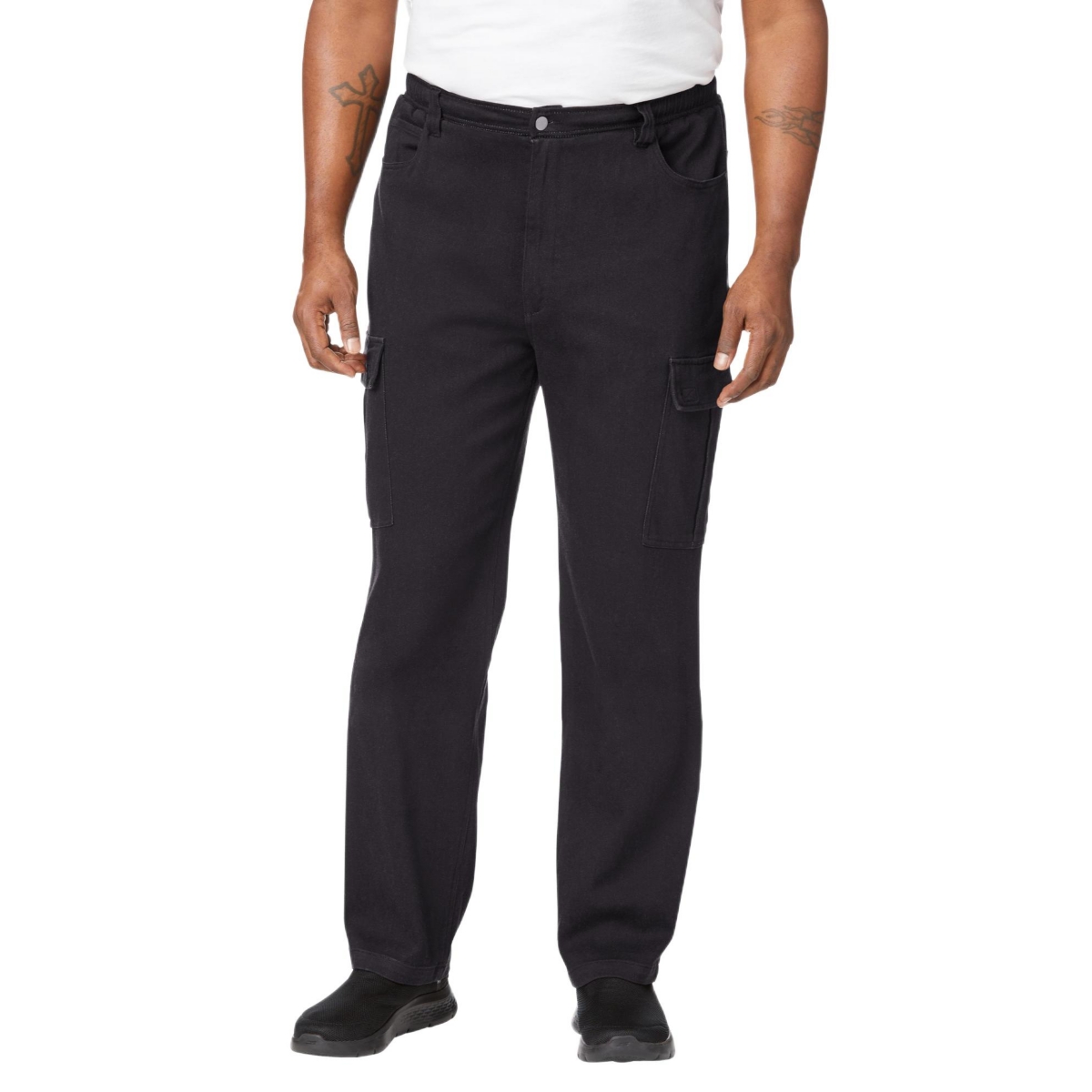 KingSize Big & Tall Relaxed Fit Cargo Denim Look Sweatpants