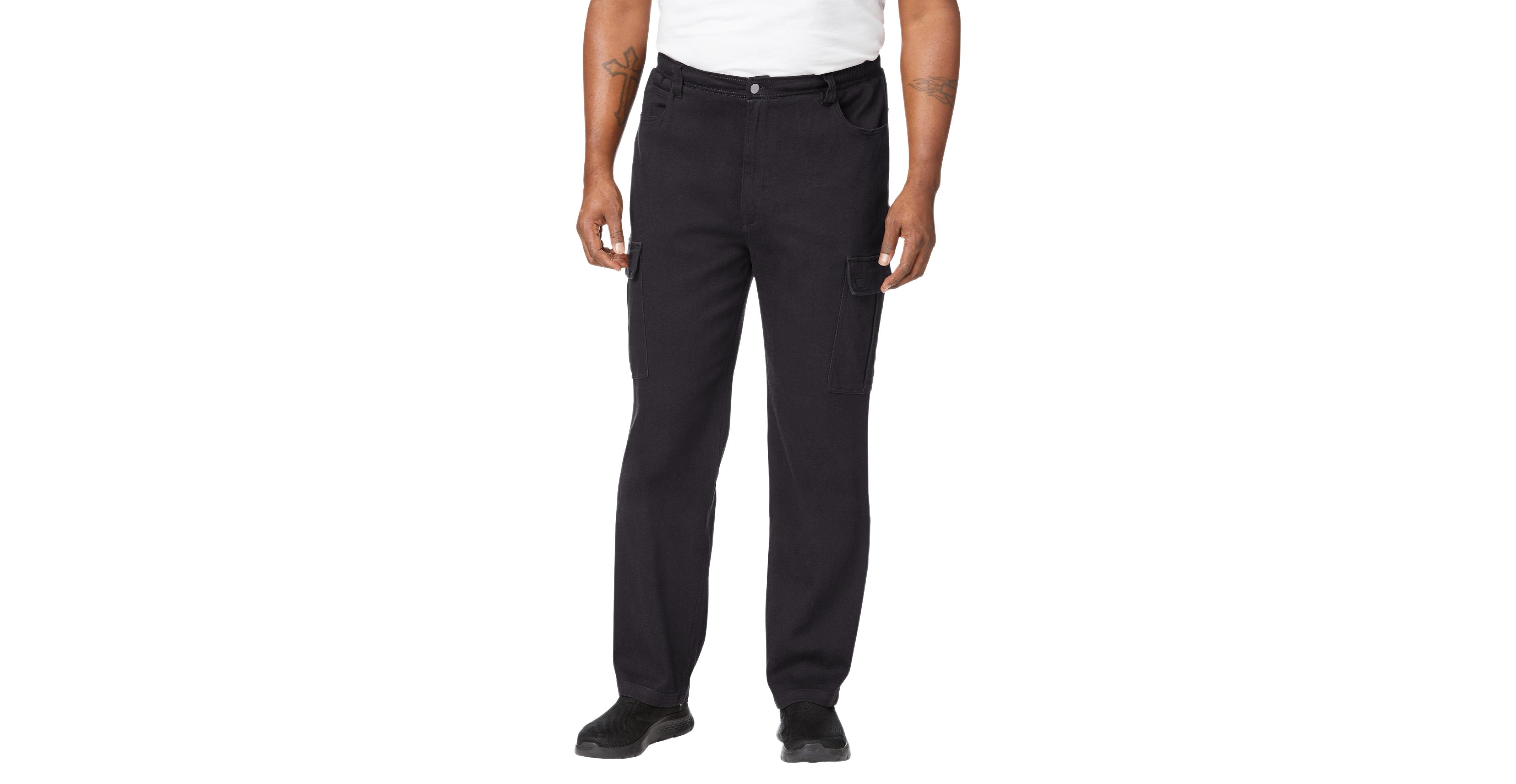 KingSize Big & Tall Relaxed Fit Cargo Denim Look Sweatpants