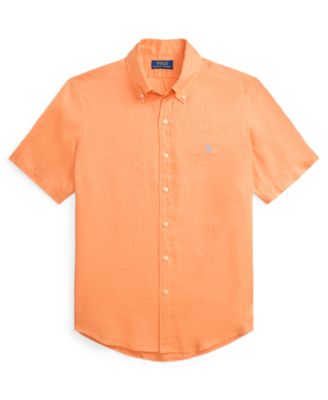 Men's Short-Sleeve Linen Button-Up