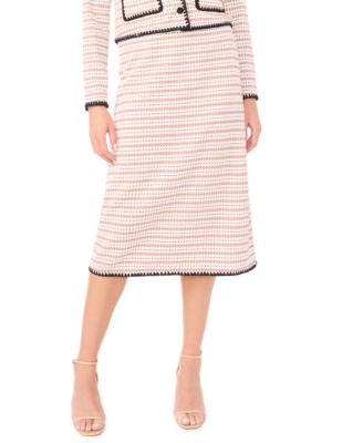 Women's Crochet Detail Knit Midi Skirt