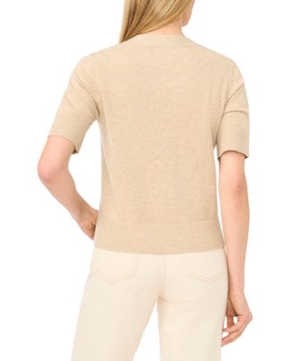 Women's Short-Sleeve V-Neck Cardigan