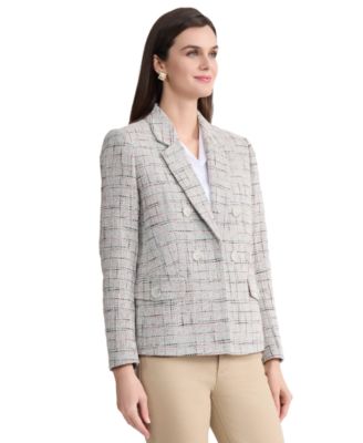 Women's Faux Double Breasted Tweed Jacket