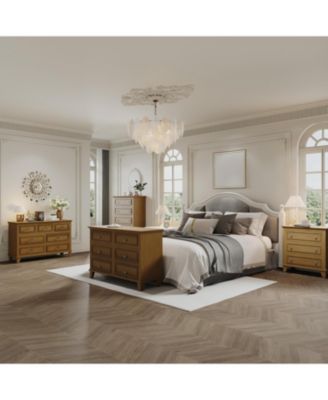 6 Drawer Dresser for Bedroom with Metal Handles