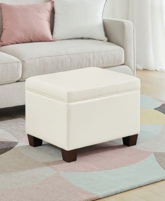 21.75" Faux Leather Madison Storage Ottoman