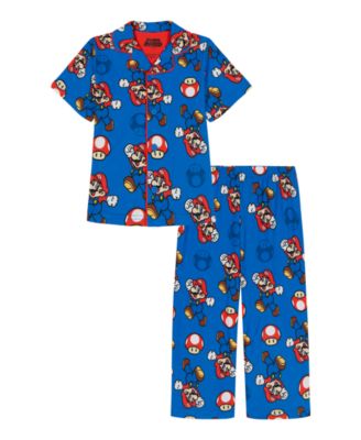 Boys' Toddler 2T-4T Mario Party Collared Shirt and Pajama Pants, 2-Piece Set