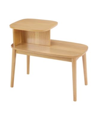 15.75" Wood Maxwell Mid-Century 2-Tier Chairside End Table