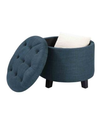 17" Plywood Round Storage Ottoman