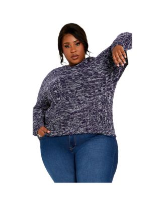Women's Plus Size Charli Drop Shoulder Cable Sweater