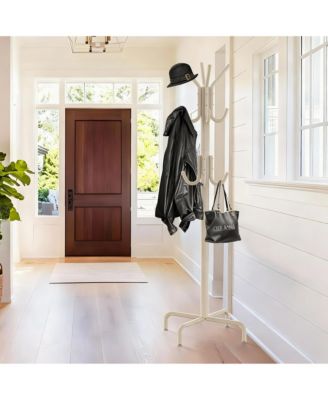 12-Hook Space-Saving Coat Rack with Stable Base and Easy Assembly