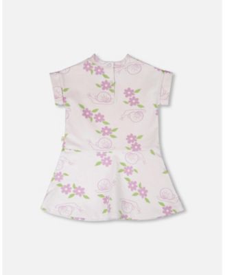 Toddler Girls French Terry Dress Lilac Snails Print - Toddler|Child