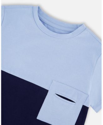 Big Boys Cotton Colorblock Jersey T-Shirt with Chest Pocket