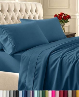 6 Piece Sheet Set with 4 Pillowcases - 400 Thread Count 100% Cotton Sateen - Deep Pocket