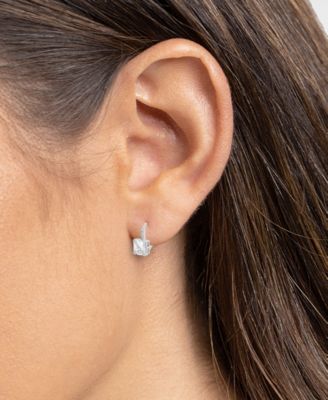 Pave Drop Sq CZ Studs