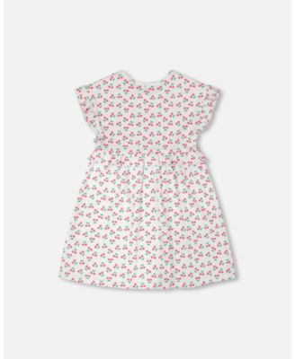 Toddler Girls' Cotton Rib Printed Cherry Dress
