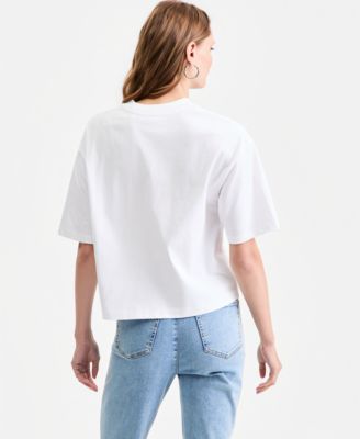 Women's Cotton Oversized French Lips Tee