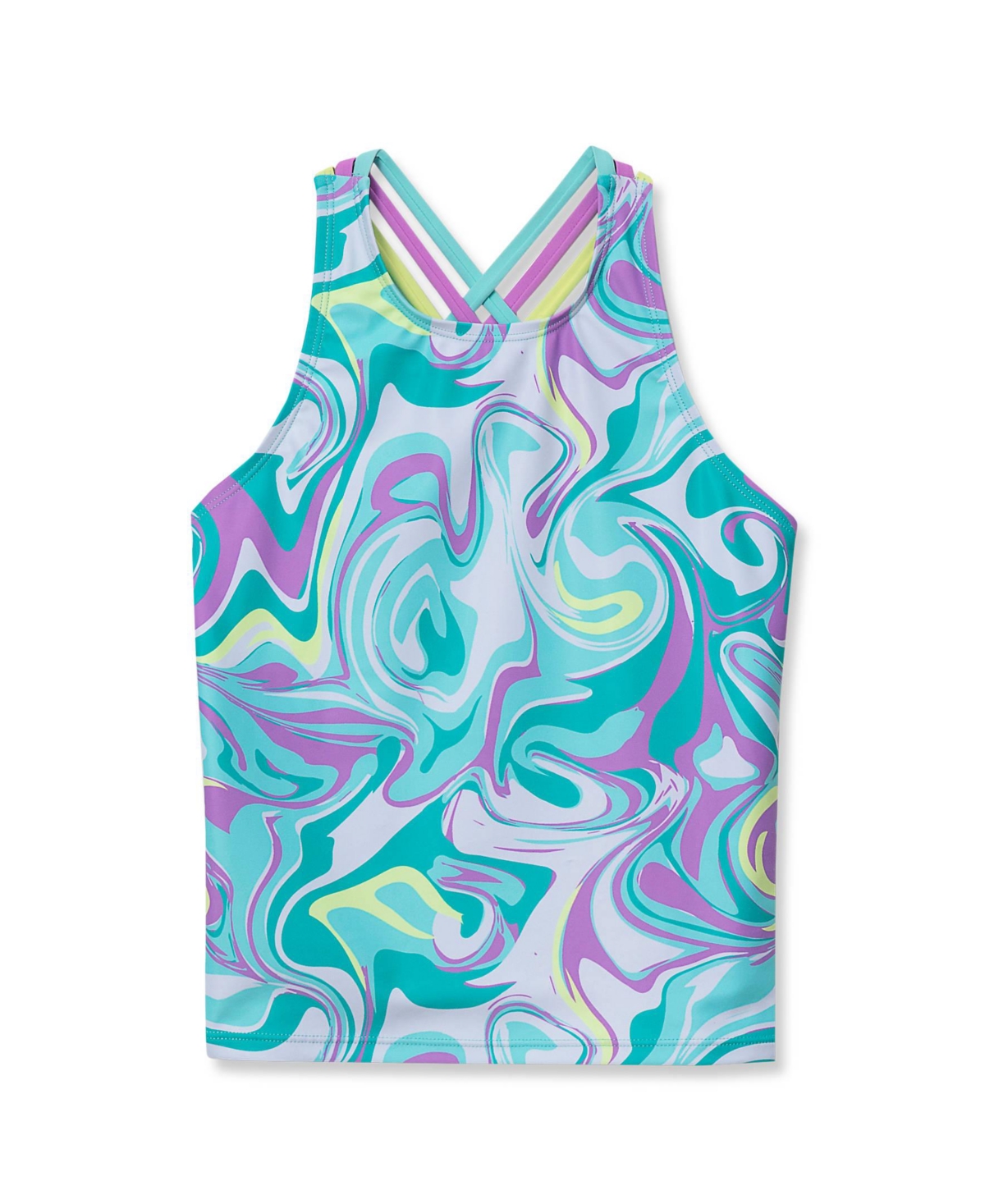 Lands' End Girls Chlorine Resistant Strappy X-Back Tankini Top