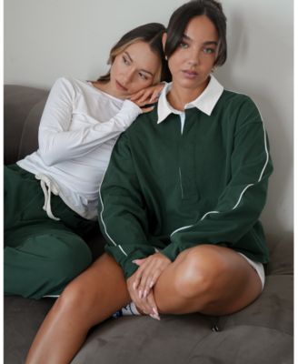 Women's Rugby Piping Relaxed Polo Top