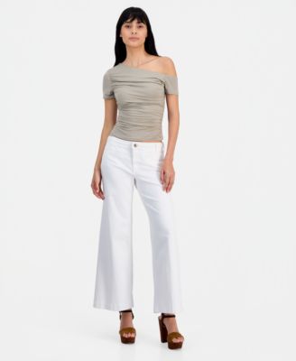 Women's Jaide Asymmetric Short-Sleeve Shirring Top