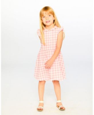 Toddler Girls Sleeveless Button Down Dress Gingham