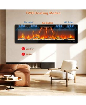 Built In Electric Fireplace with Smart Voice & Remote Control, 12 Flames
