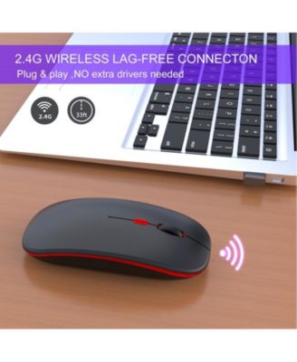 Dual-Mode Wireless Mouse: 2.4G/Bluetooth,Color Glow, Silent & 3-Speed DPI for Office/Design, Slim Easy-to-Use for Professionals/Students
