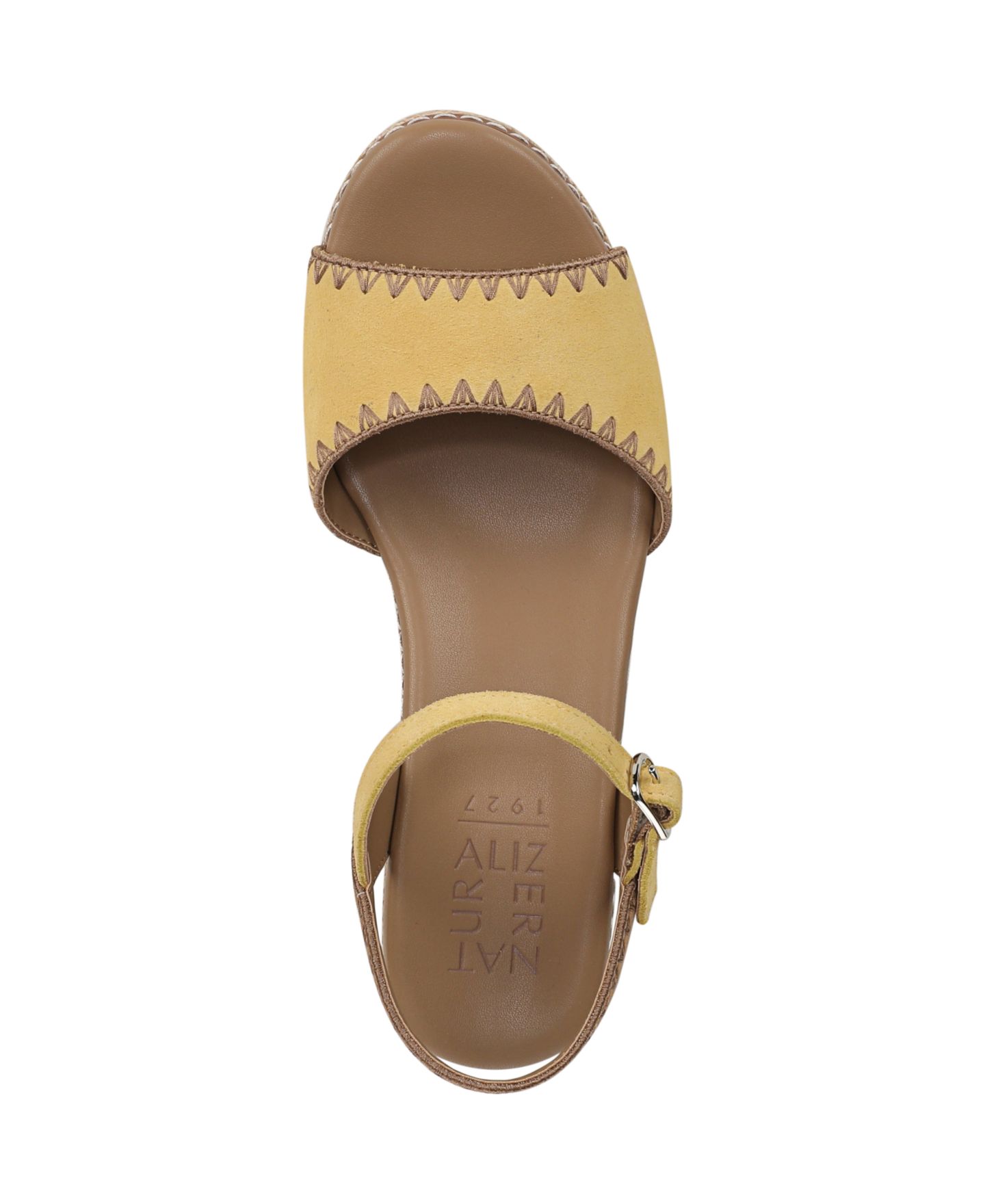 Женские сандалии Naturalizer Della Strappy Wedge Heel, цвет: Жёлтый разноцветный замшевый — фото 4