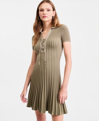 Women's Regina Lace-Up Polo Sweater Dress