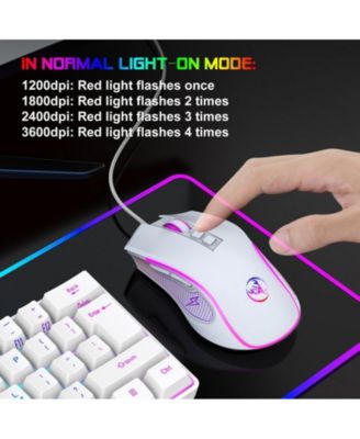 Wired Gaming Mouse, 3600 DPI Adjustable, Ergonomic Plug & Play Mouse for PC Laptop Gamers & Office Workers
