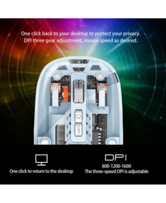 Transparent Tri-Mode Wireless Mouse, 2.4G+BT5.1, Rechargeable Silent Office Mouse