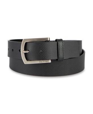Men's Embossed Leather Dress Belt