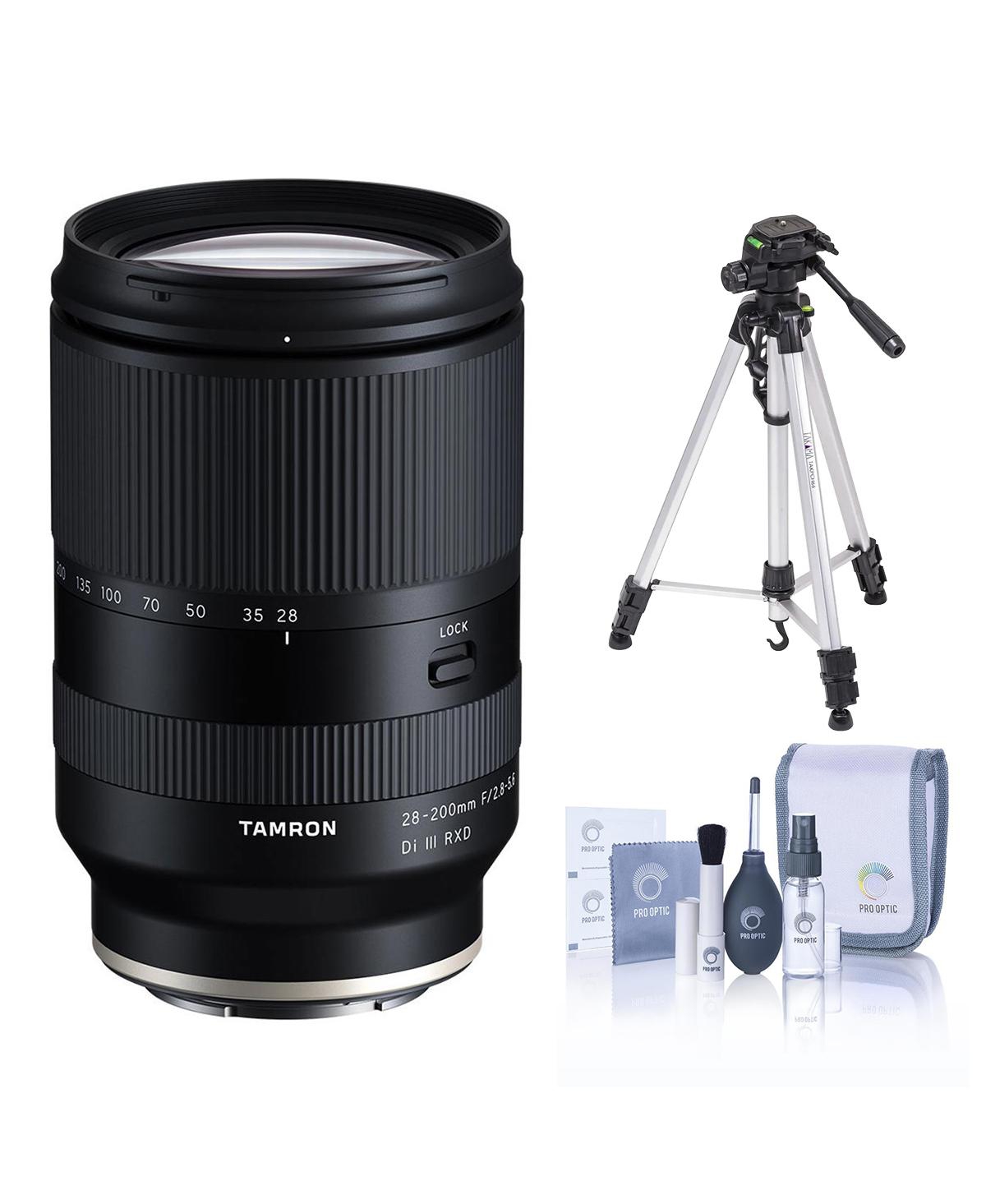 Tamron 28-200mm f/2.8-5.6 Di Iii Rxd Lens for Sony E, Bundle with 3-Section Aluminum Tripod and Cleaning Kit
