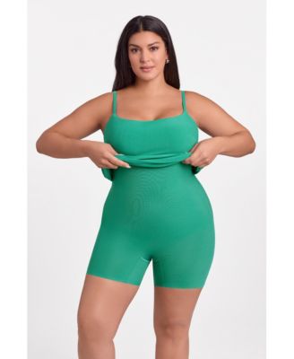 Women's Sculpting Shapewear Square Neck Tank Midi Dress