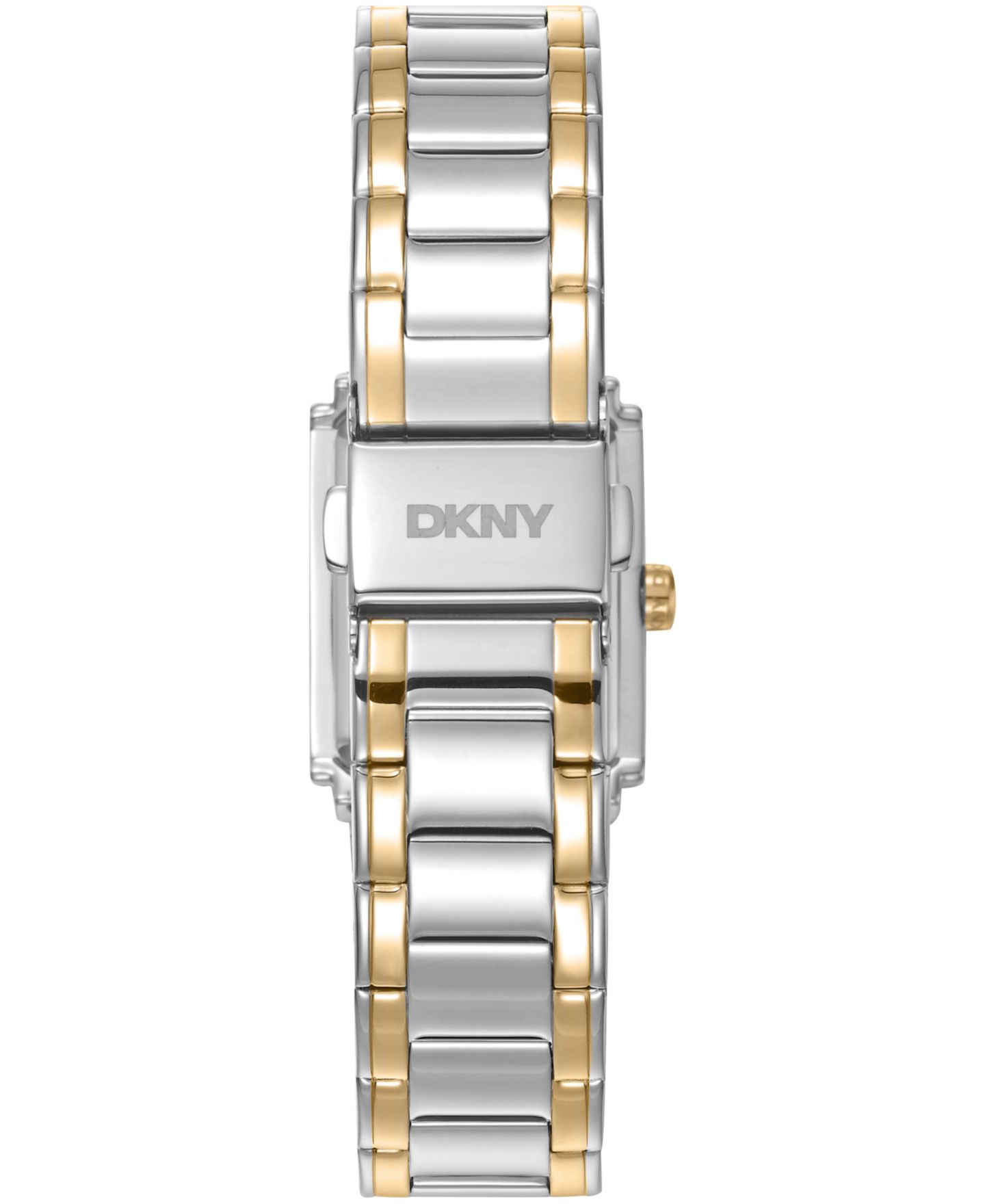 Женские часы DKNY White MOP Dial Crystal Accented Case Two-Tone Gold Stainless Steel Bracelet Watch, 23 x 30mm — фото 3