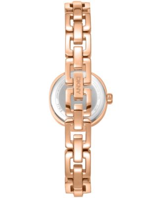 Women's Rose Gold Crystal Accented Dial Rose-Gold Tone Stainless Steel Open Link Bracelet Watch, 24mm