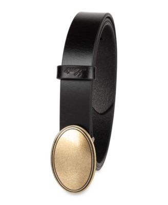 Skinny Plaque Casual Leather Belt