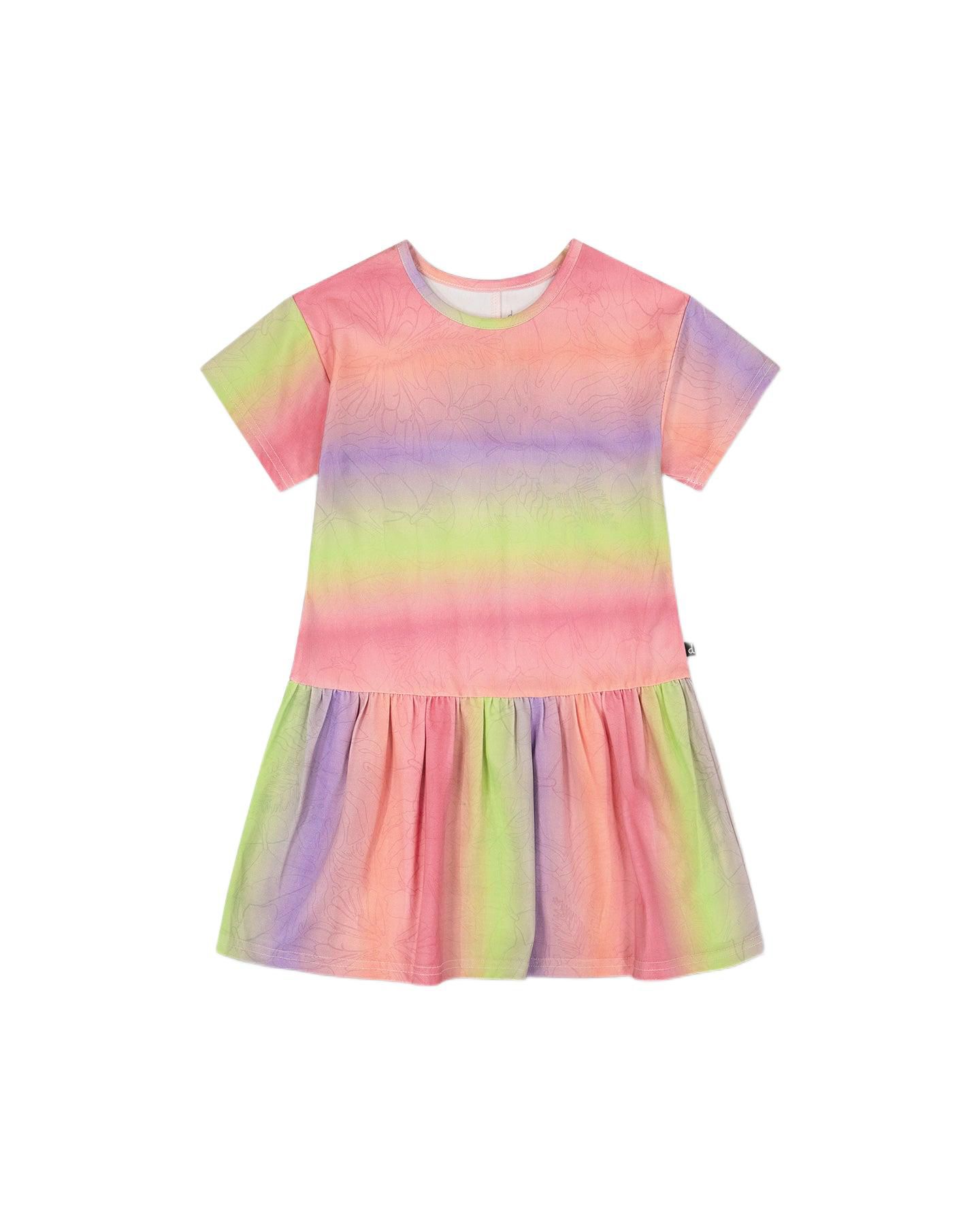Платье Deux par Deux Printed Jersey Dress with Heart Back Cut Out Multicolor для девочек, цвет: Разноцветный — фото 1