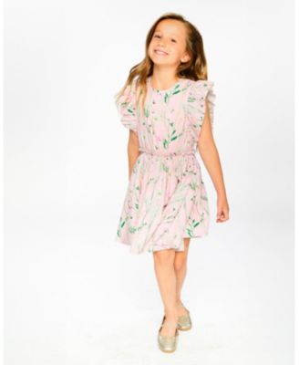 Big Girls Viscose Dress Printed Flowers