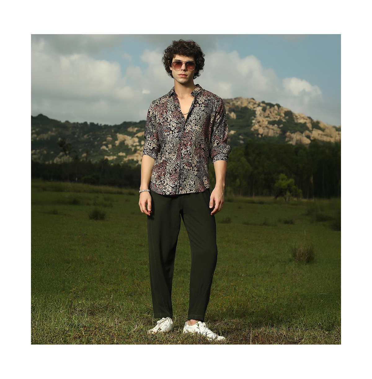 Campus Sutra Men's Multicolour Regal Foliage Shirt