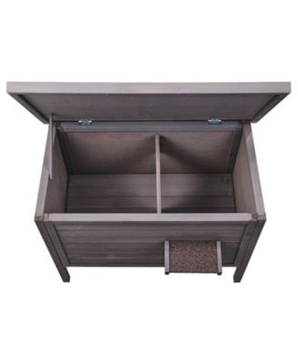 Outdoor Cat House: Insulated Wooden Shelter with Sloped Roof & PVC Door Flaps for Feral & Stray Cats