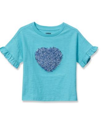 Girls Short Sleeve Ruffle Tee